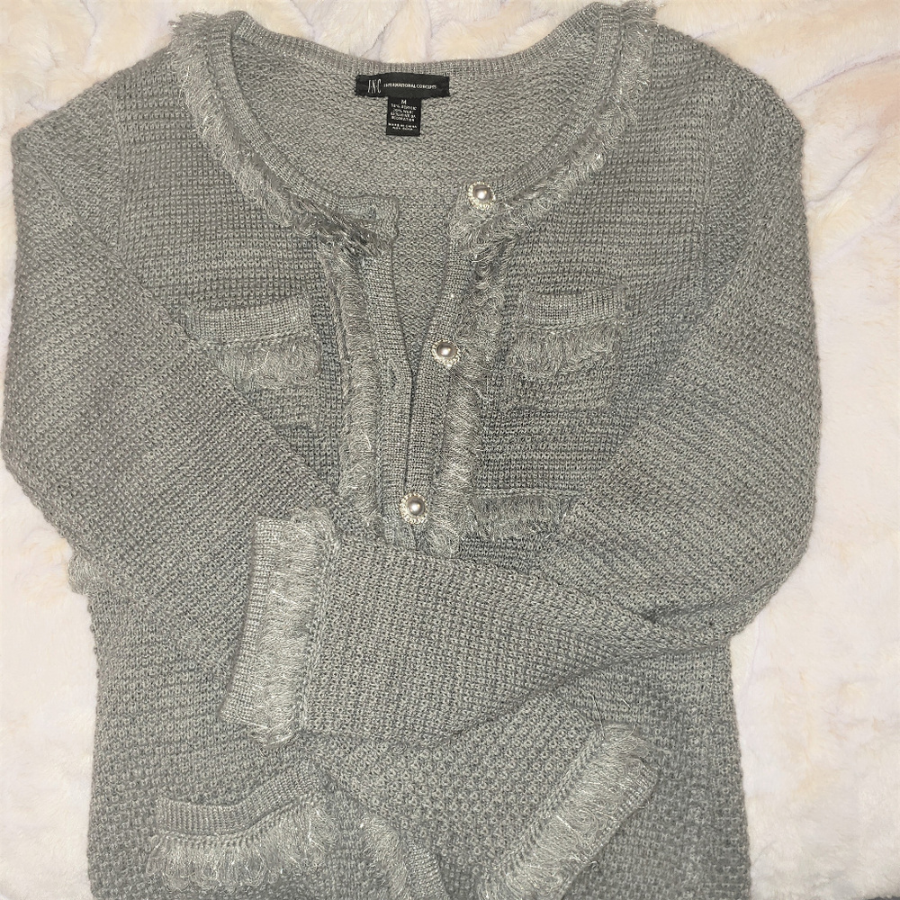 INC Wool Blend Cardigan Sweater - Picture 4 of 8